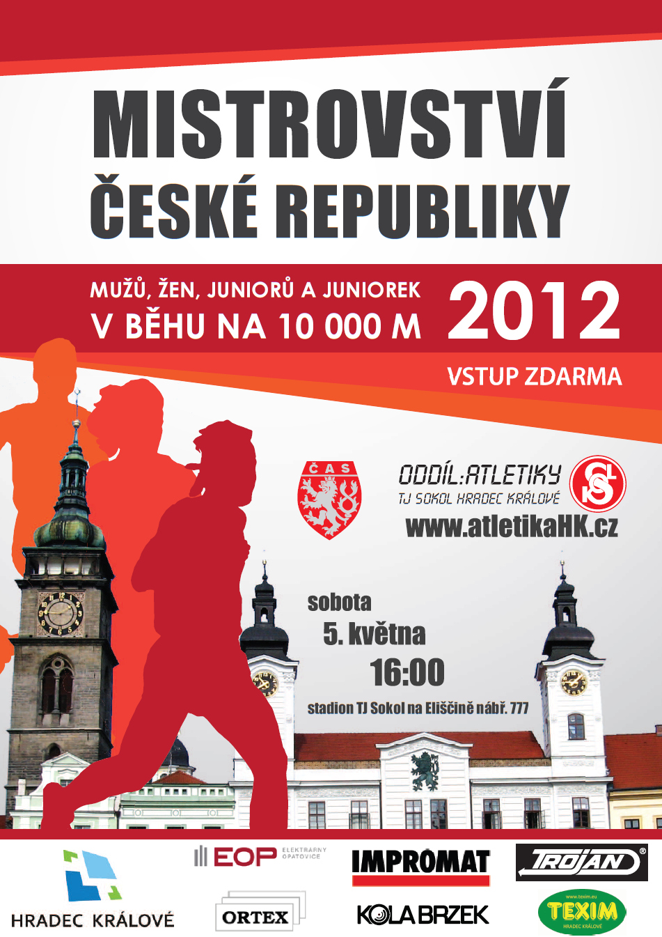 Plakát MČR 2012 v běhu na 10km.